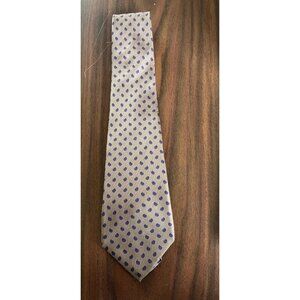 Vintage Liberty Of London Tie Beige Red Blue Paisley Tie Imported Fabric 100% Si